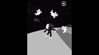 The black-faced curly, running away!  chased by a haunting ghost! 💀  #pkxd #ghost #scary #shorts