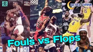 Michael Jordan ERA vs LeBron James ERA  TOP Hard Fouls vs TOP Hard Flops (reaction)