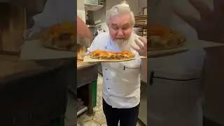 Testing a new pizza in a restaurant. 