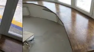 Установка деревянного эркерного подоконника
