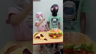 Pizza Vs Hamburger 🍕🍔 Food #spiderman #short #shorts #ytshort