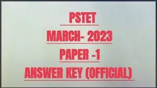 PSTET paper 1 official answer key march 2023 with question paper 