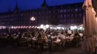 Madrid night walk in Plaza Mayor Spain