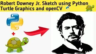 Robert Downey Jr - Ironman Sketch in Python using Python Turtle Graphics 👨‍💻 