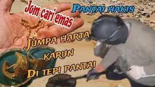 Metal detector Malaysia /jumpa banyak barang kemas lama harta karun emas di pantai hakis di Malaysia