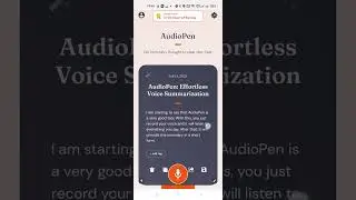Audiopen AI Tool - Write anything in a professional way by recording