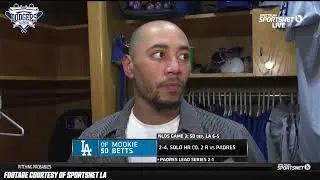Mookie Betts Reacts to 1st Hit of Postseason, Reveals How Dodgers Will Bounce Back After Game 3 Loss