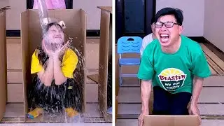 Water Splashing Blind Box Challenge, Is This The Water Splashing Festival? #Funnyfamily #Partygames
