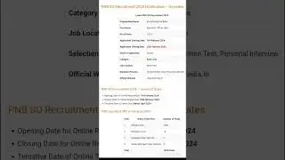 PNB SO Recruitment 2024 Notification #PNB