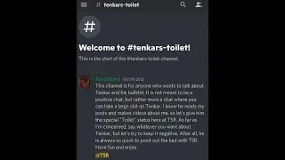 Tenkar's Toilet Has Been Flushed from the TSR Discord Server - Is this the First Step to Detente?