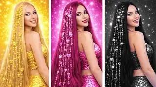 Transformation d'une Vampire Sombre en Sirène Rose ! 🤩 Astuces de Relooking Drôles !