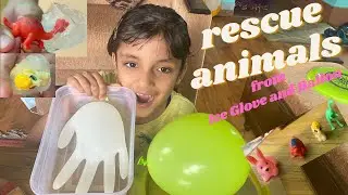 Rescue Toy animals from Ice Ballon | Fun and Learn with Larissa