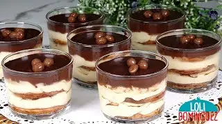 Chocolate cream dessert with cookies, a special Christmas treat. Creamy, smooth, and delicious de...