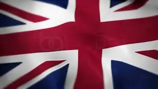 UK Flag - Realistic - Waving Flag - Full HD - 1080 - Seamless Loop