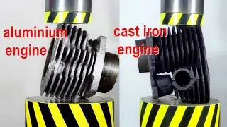 HYDRAULIC PRESS VS ALUMINUM AND CAST IRON ENGINE