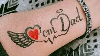 Mom Dad tattoo design with wings🩷🥰 #love #maapaa #momdad #maa #trending #temporarytattoo #tattoo