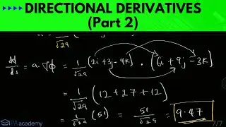 Solved Example on How to Find the Directional Derivatives of a Function at a Point. PA Academy