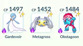using SHADOW SHINY (Gardevoir, Metagross, obstagoon) team in Pokemon GO.