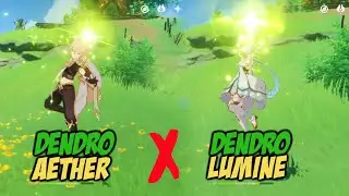 Dendro Lumine & Dendro Aether Comparison Side by Side || Genshin Impact 3.0