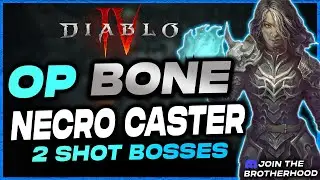 DIABLO 4 - OVERPOWERED BONE CASTER BUILD - 2 Shot Bosses! (Necro Sacrifice Build)