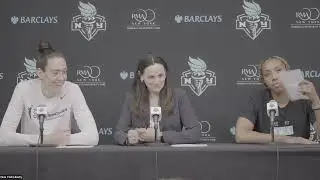 NY Liberty vs Wings 8/20/24 Postgame w Breanna Stewart, Kayla Thornton & Coach Brondello