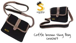 How to make Sling Bag Crochet for Beginners | Tas Rajut Selempang Coklat Kopi