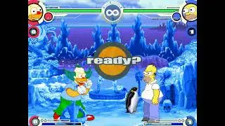 Mugen fights Krusty vs Homer