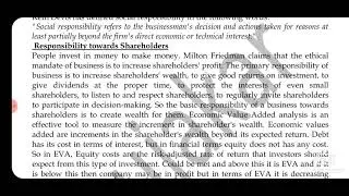 Responsibility towards share holders