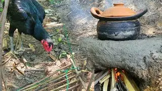 SURVIVAL SKILLS - COOKING: CATCH and COOK Native Chicken Soup (TINOLA) |Team AgustinTv
