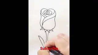 how to draw rose 🌹 using heart shape 