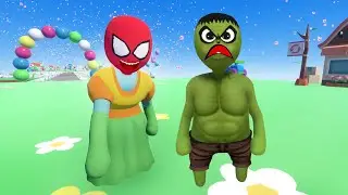 Hulk ve Spider-Man Örümcek Adam Robot Gezegeninde - Human Fall Flat