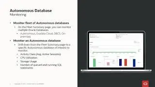Autonomous Database monitoring in Oracle Cloud Infrastructure Database Management