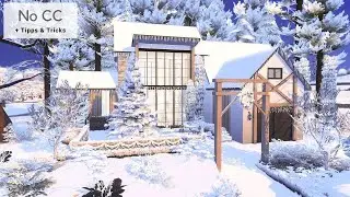 The Sims 4 Modern Christmas Cottage | No CC | Stop Motion Speedbuild