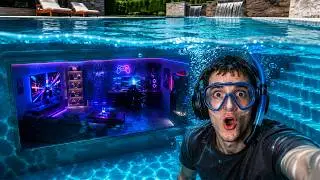 I built a secret gaming room under the pool 😱
