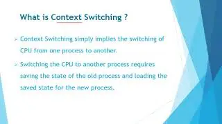 Context Switching in Operating System || Ajisha Academy