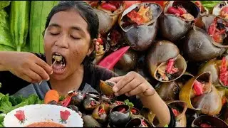 #Nika Love Vegetables / Steamed Snail with Chili Spicy sauce recipe / #vegetables  asmr eating