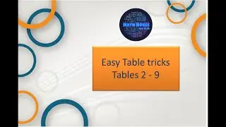 Tables 2 - 9 | Easy table trick | Multiplication Table