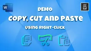 Demo Copy, Cut and Paste in Word using mouse Right-Click