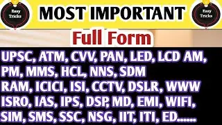 Most important full form all comparative exam 