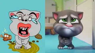 Laugh with My Talking Tom 2 Funny Drawing Meme - Bathroom Buddy | Funny Cartoon Compilation