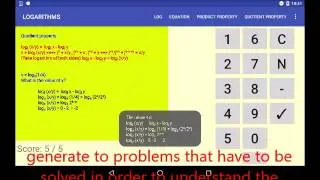 MathAndroid.com : Learn logarithms, properties, change of base, exponential relationship, graphing