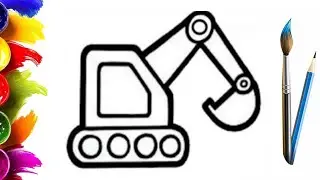 How to Draw Excavator for Children / Easy Drawing Step by Step