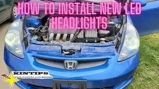 How To install NEW LED Fahren Forscher LED Lighting  headlights on a 2007 Honda Fit