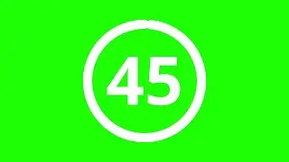 The Most Simplest 45 Seconds Green Screen Countdown Timer - No sound (White Version)