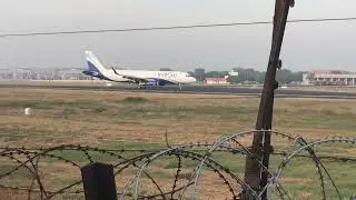 Indigo landing at Ahmedabad airport . After landing it’s rolling on taxi✈️