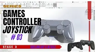 Solidworks Tutorial Sketch 3D model Shelling Out Playstation Xbox Joystick Shape Stage #3 - AER