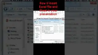 Insert excel in ppt