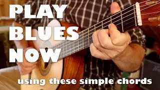 Learn an EASY FINGERSTYLE BLUES using Only Simple Chords (TABS available)
