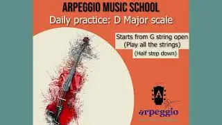 Daily violin practice | Play along with the video | D major scale | All the strings |