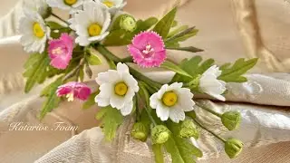 Wildflowers from foamiran (daisies, carnations)/ Полевые цветы из фоамирана (ромашки, гвоздики)